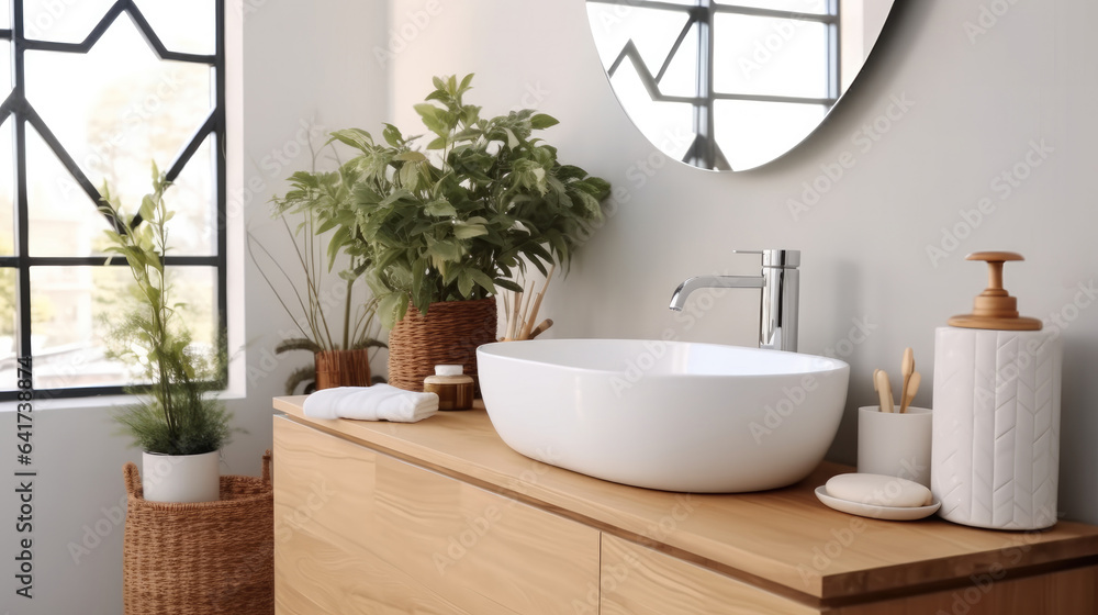 Bathroom Interiors, Modern of bathroom with sink bowl.