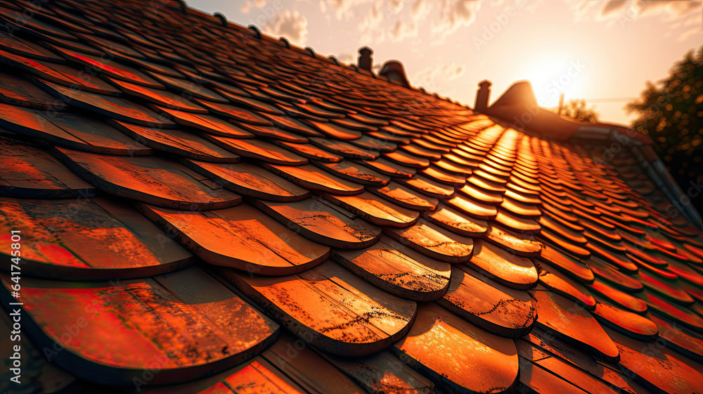 roof tiles for home build. Generative Ai