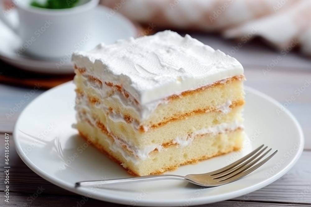 White bunk cake lies on the table