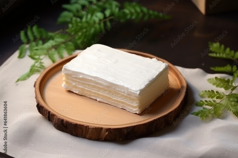 White bunk cake lies on the table