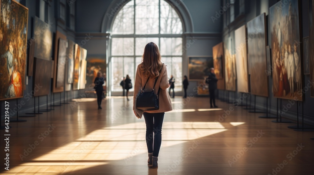 Woman at the art gallery