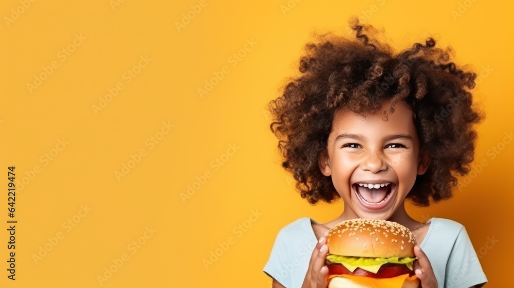 Girl with big burger