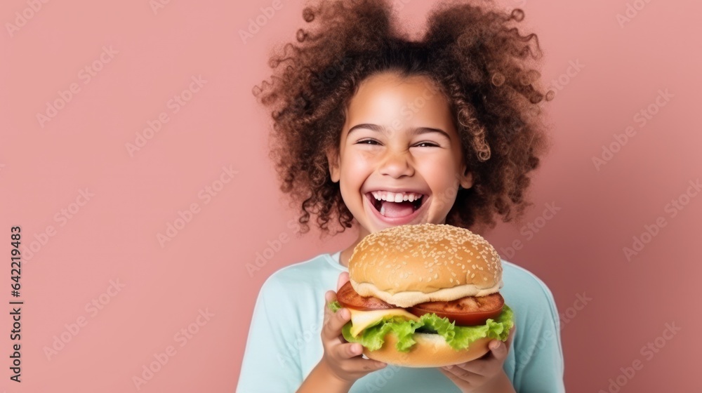 Girl with big burger