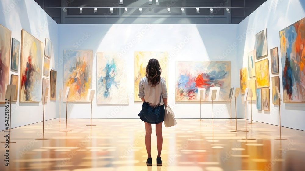 Woman at the art gallery