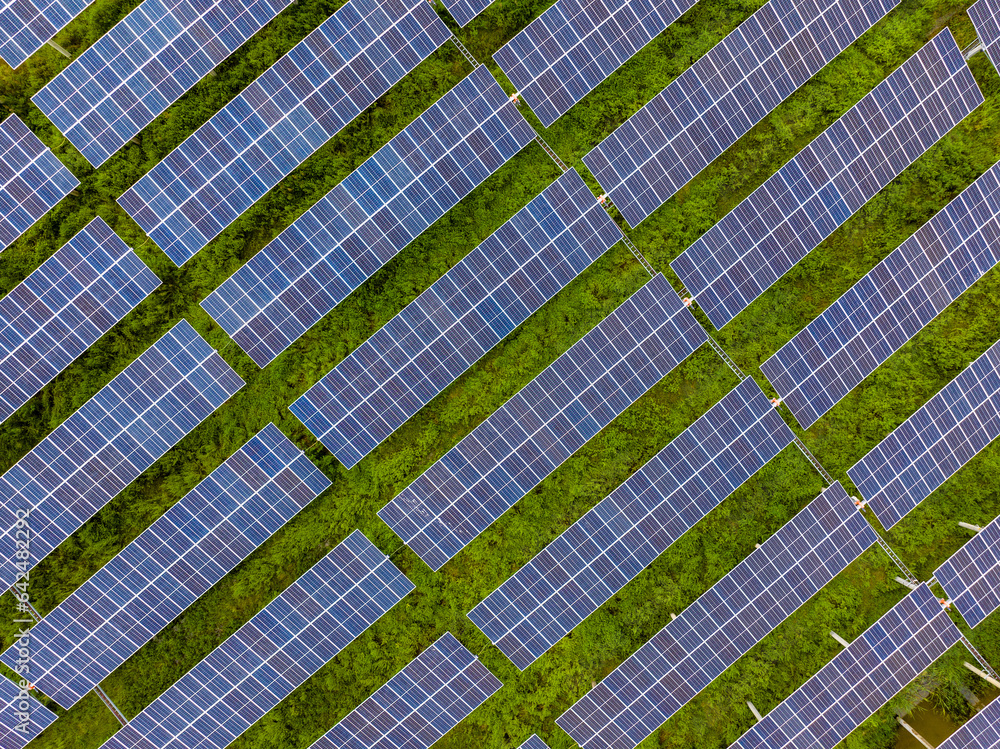 Solar photovoltaic panel aerial photography