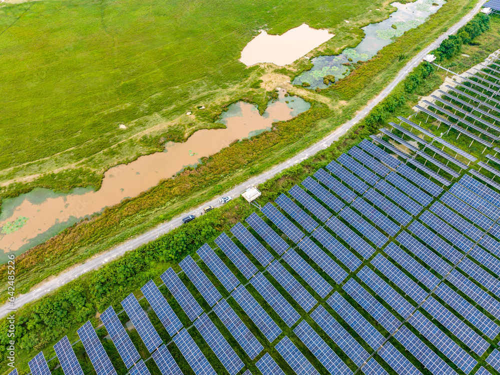 Solar photovoltaic panel aerial photography