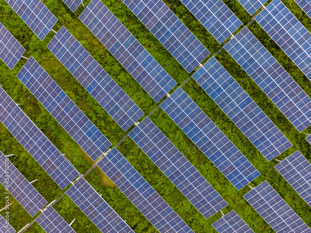 Solar photovoltaic panel aerial photography