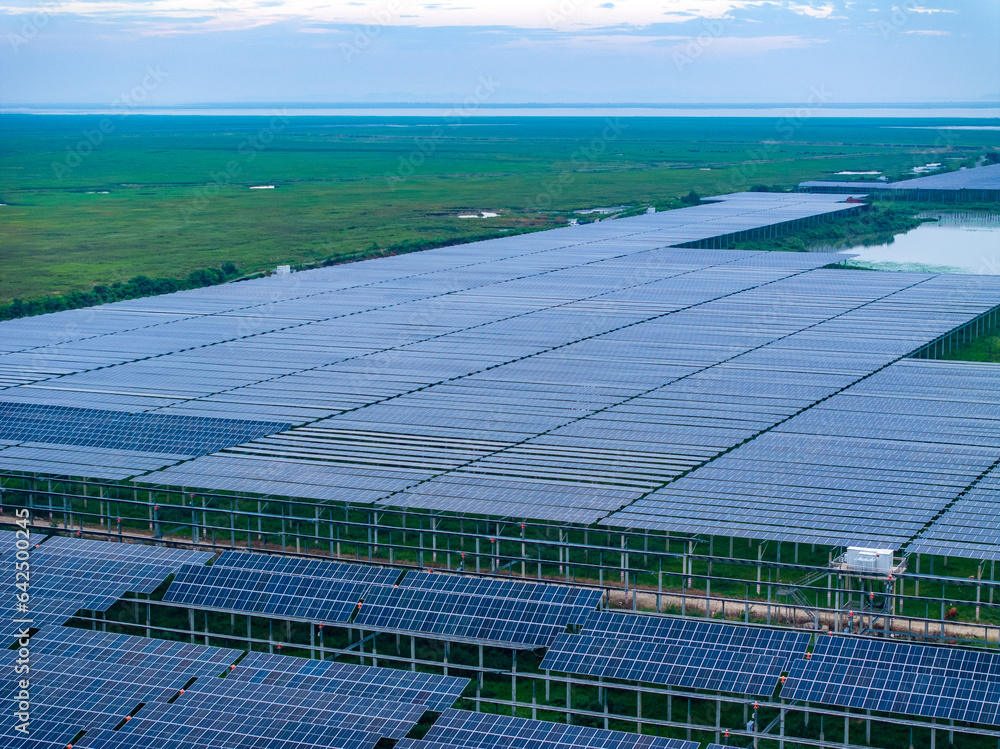 Solar photovoltaic panel aerial photography