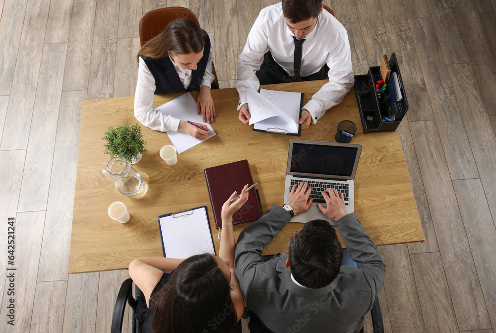 Human resources commission interviewing applicants in office