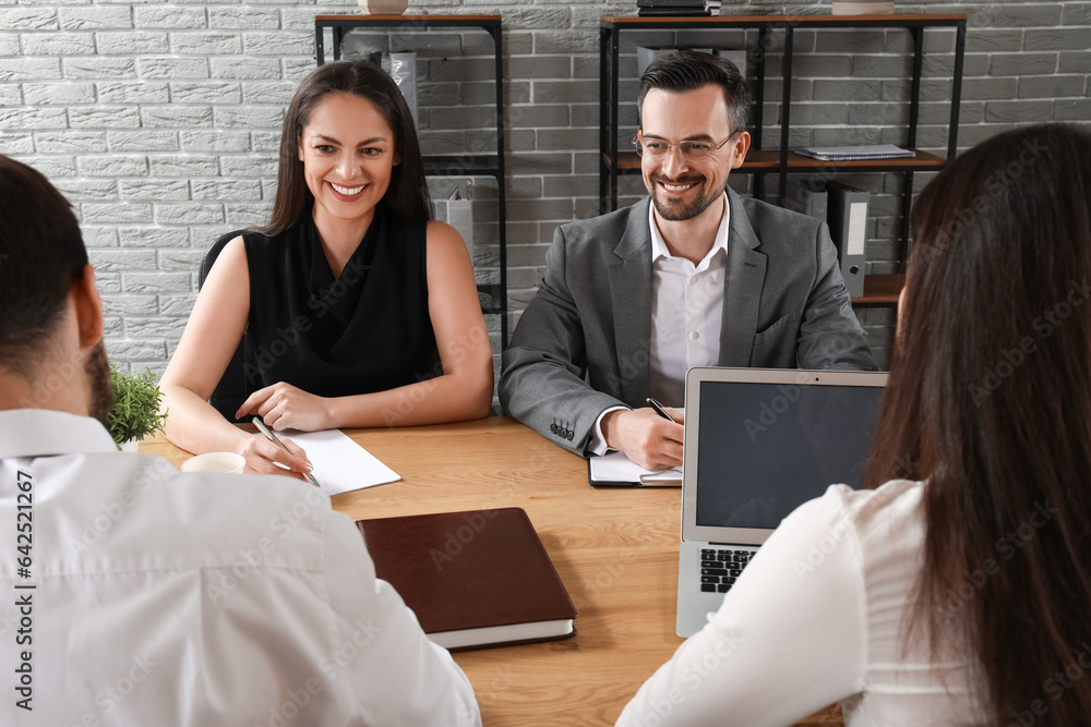 Human resources commission interviewing applicants in office