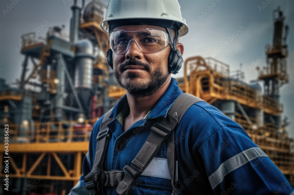 Engineers working at oil refinery industry plant, Oil industry.