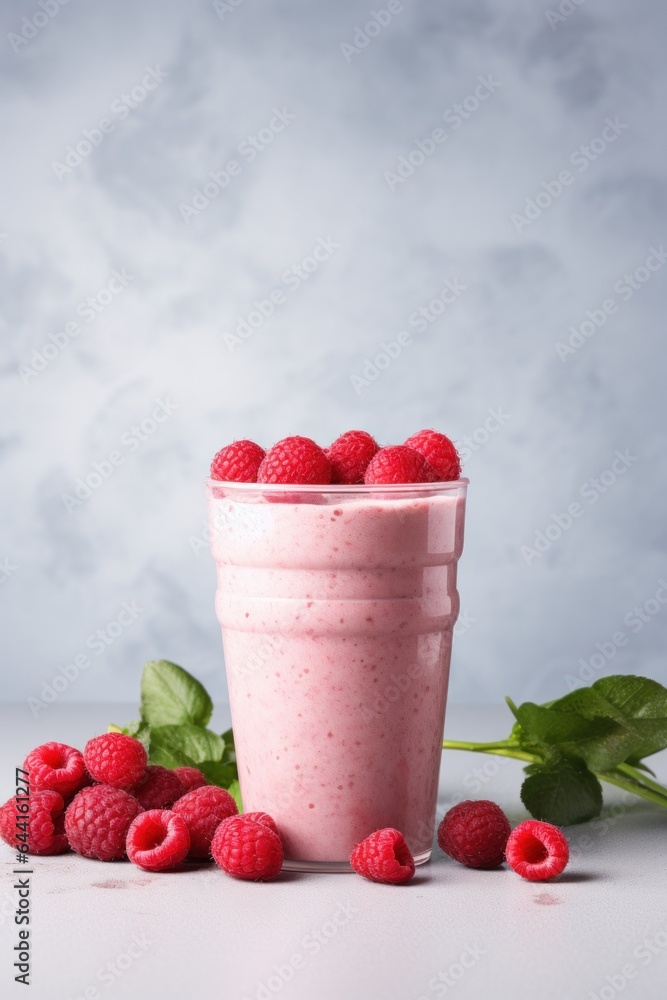 Raspberry protein shake.