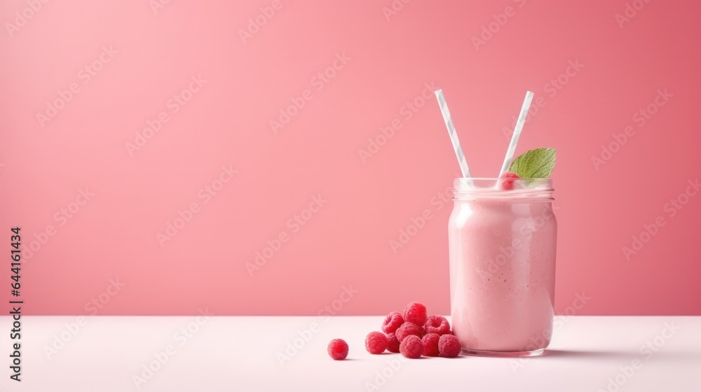 Raspberry protein shake.