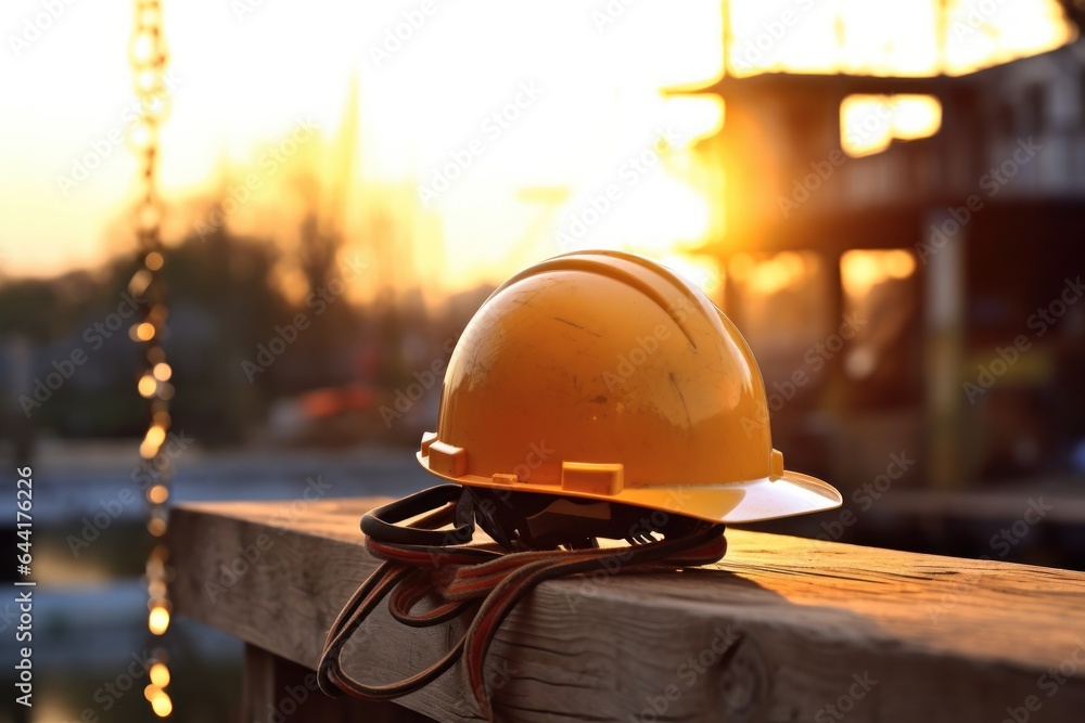 Construction safety image of construction safety hat hanging