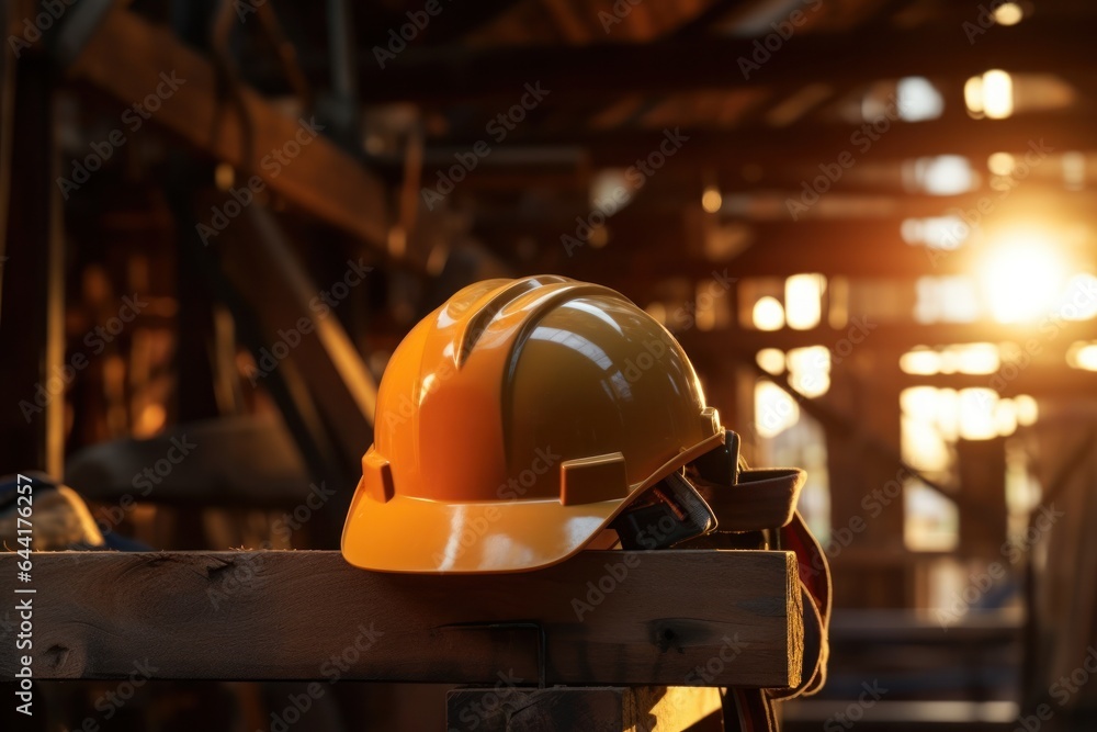 Construction safety image of construction safety hat hanging