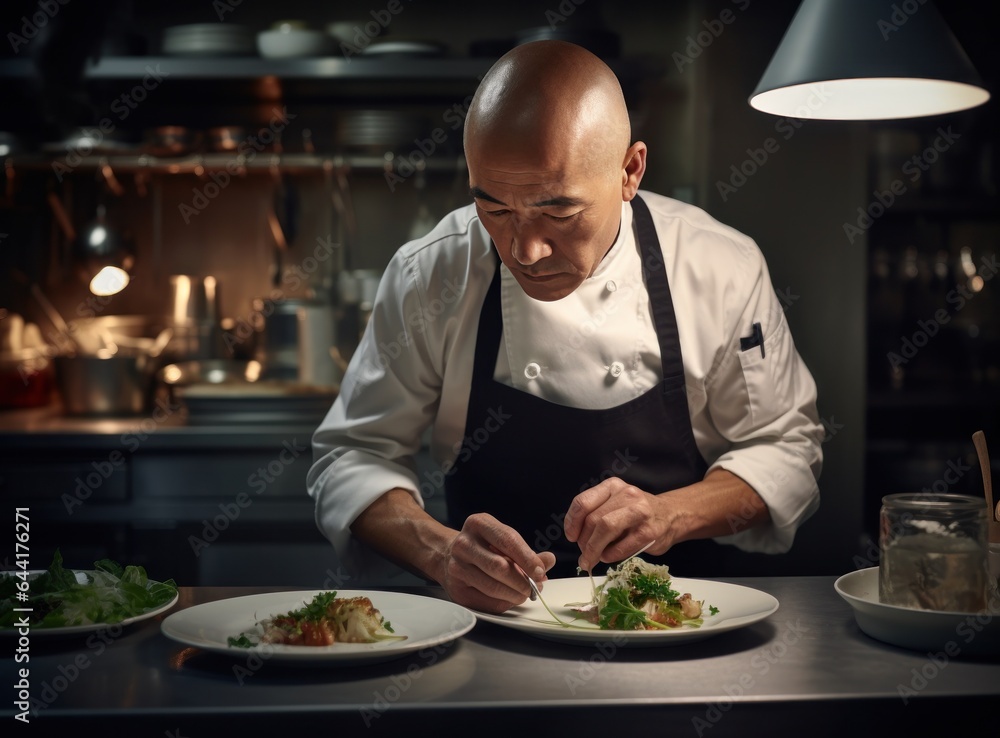 Chef preparing food for restaurant