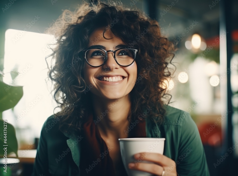 Beautiful woman with cup of coffee