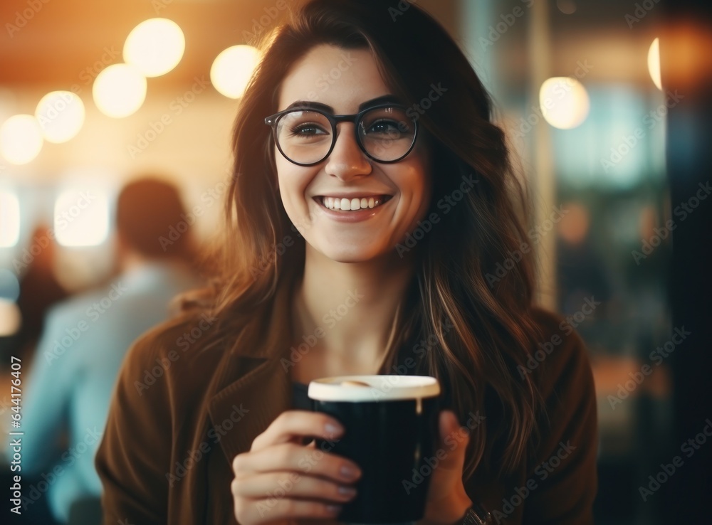 Beautiful woman with cup of coffee