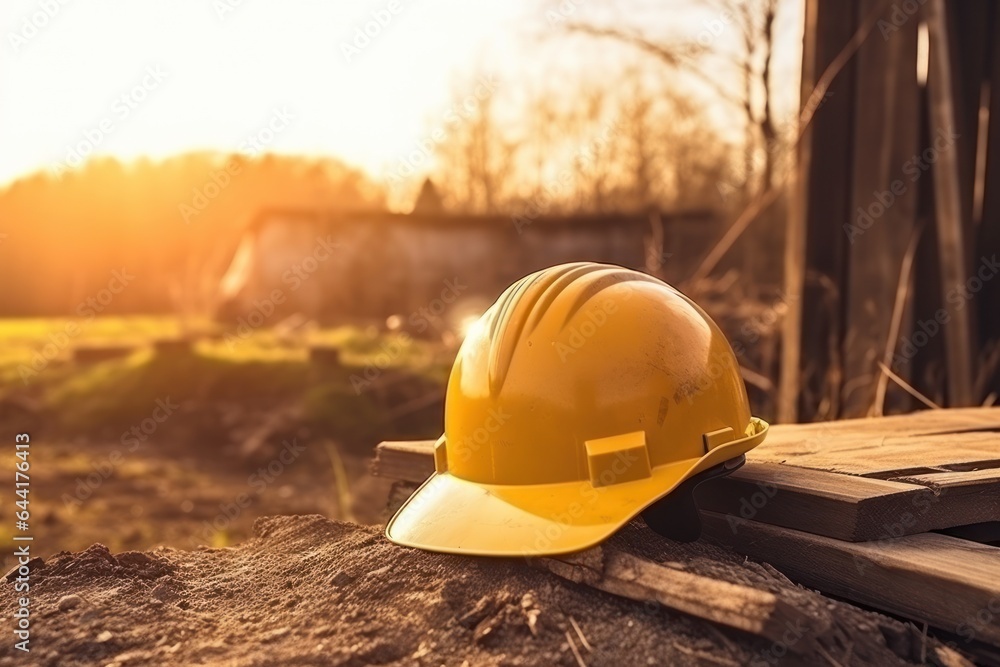 Construction safety image of construction safety hat hanging