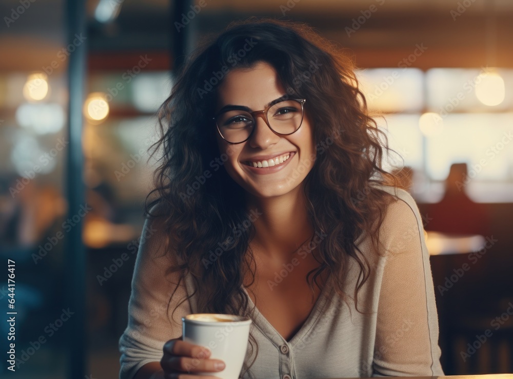 Beautiful woman with cup of coffee