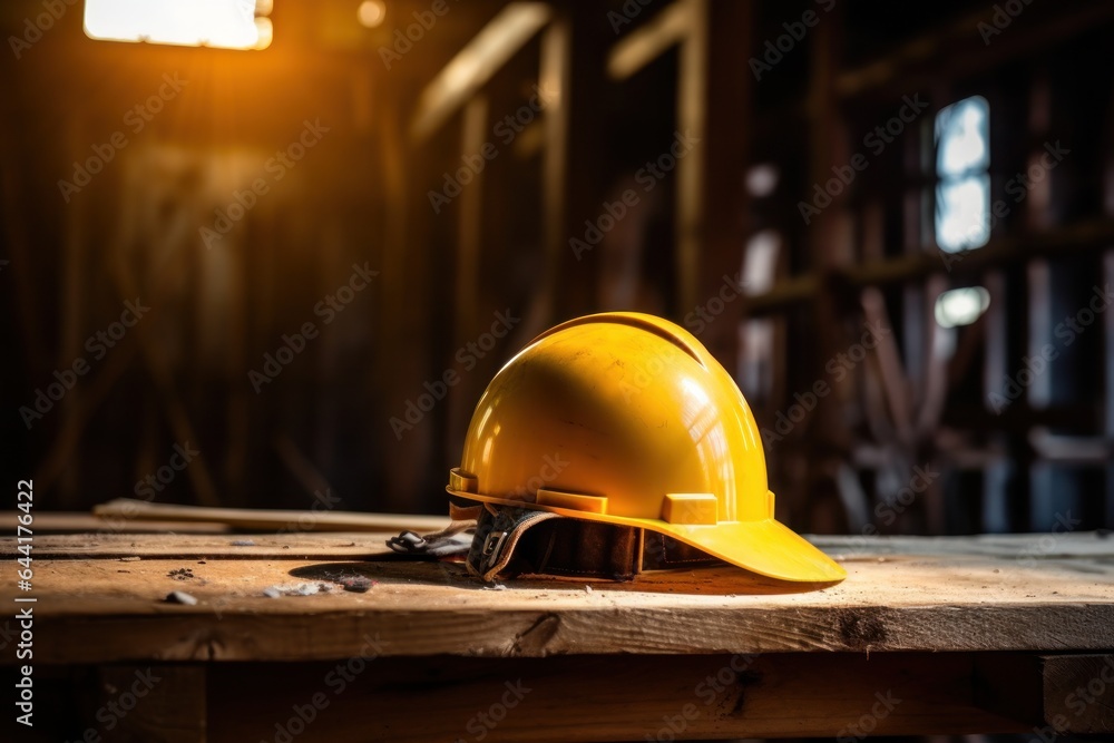 Construction safety image of construction safety hat hanging