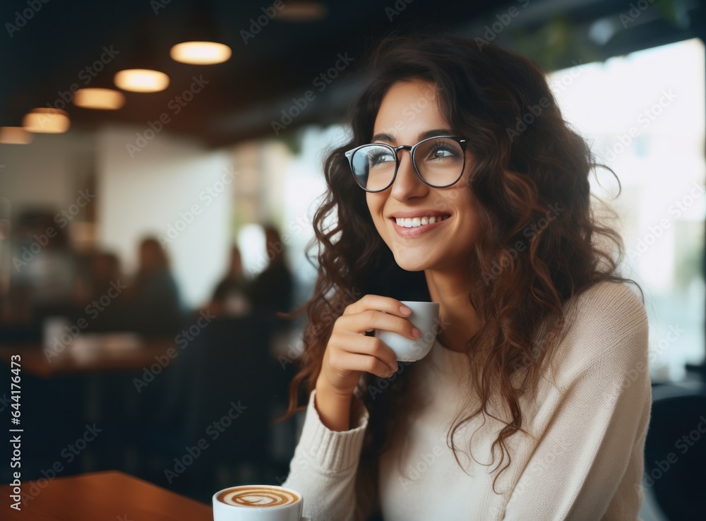 Beautiful woman with cup of coffee