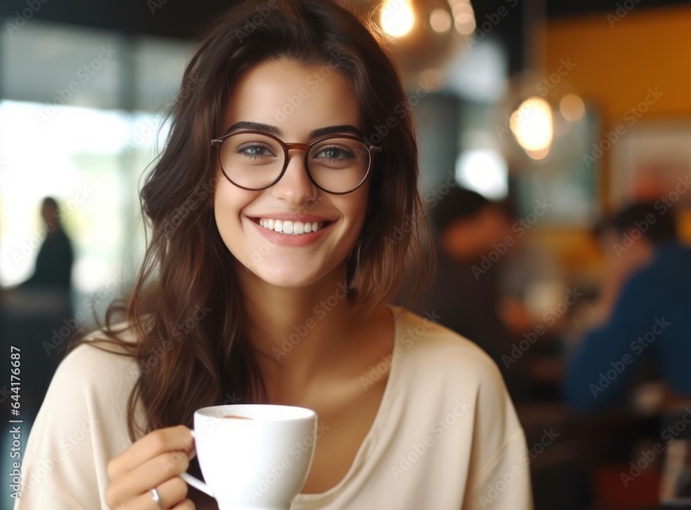 Beautiful woman with cup of coffee