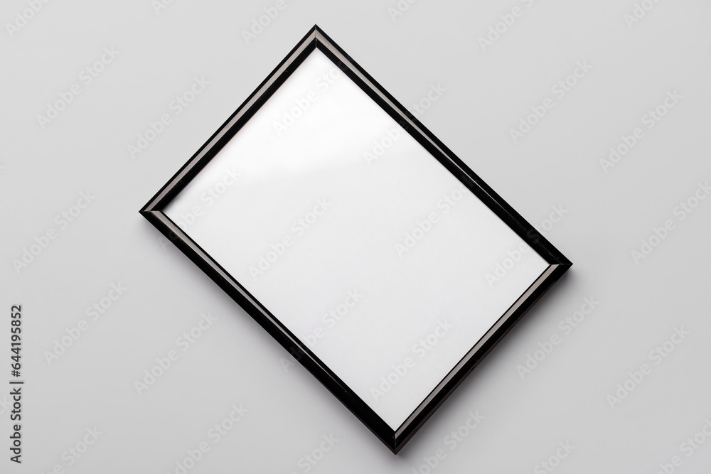 Blank picture frame on light background