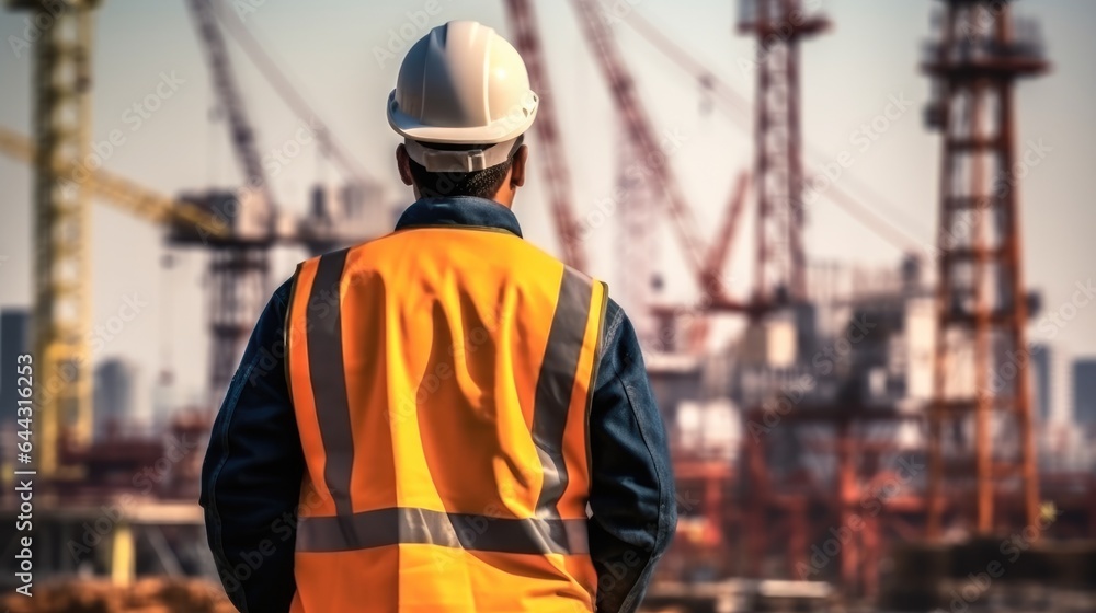 Engineer working at oil rig.