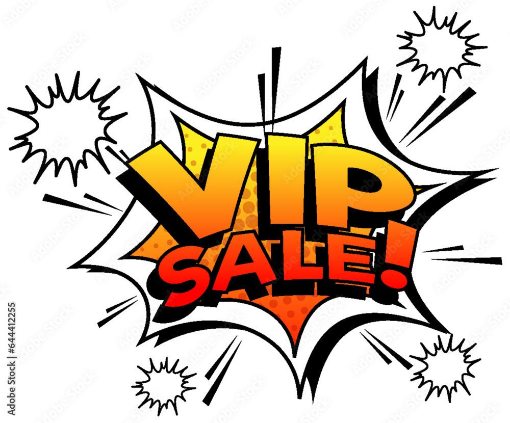 VIP Sale in Retro Comic Style Icon