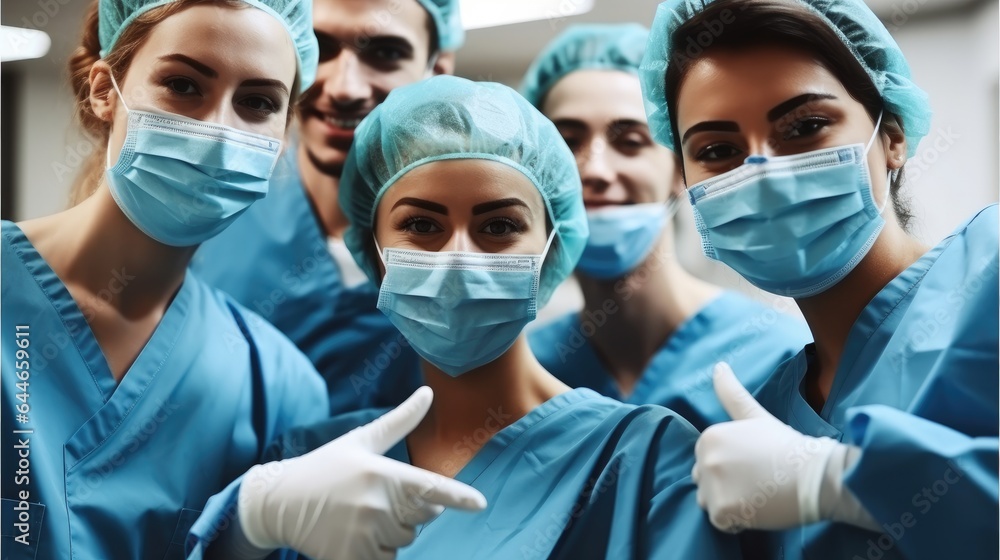 Team of medical doctors in operating room.