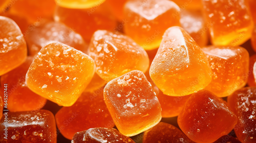 Sugary marmalade candies background. Sweet and tasty backdrop. Generative AI