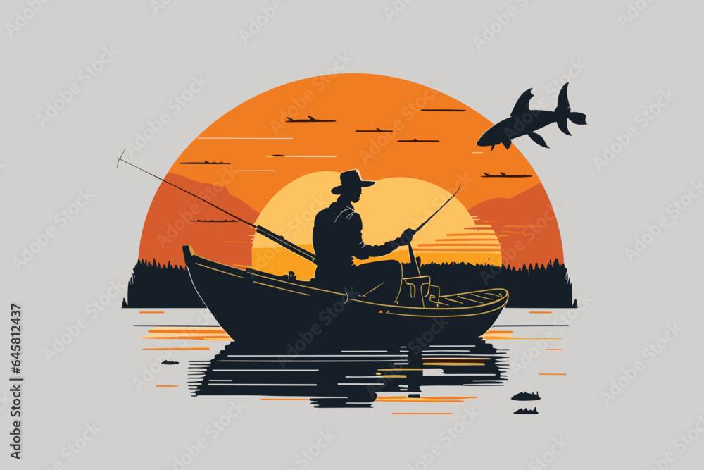 A man in a boat with a man rowing in it