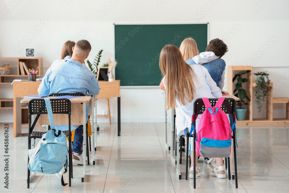 Group of classmates sitting in classroom