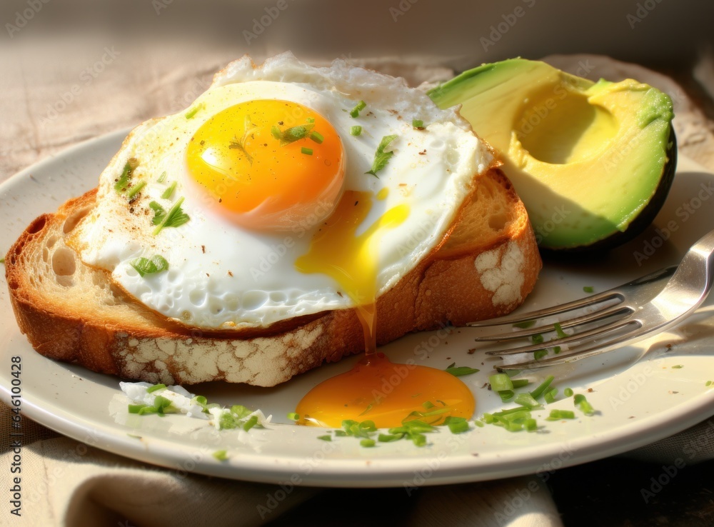 Healthy brealfast with fried eggs