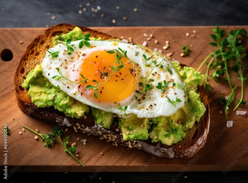 Healthy brealfast with fried eggs