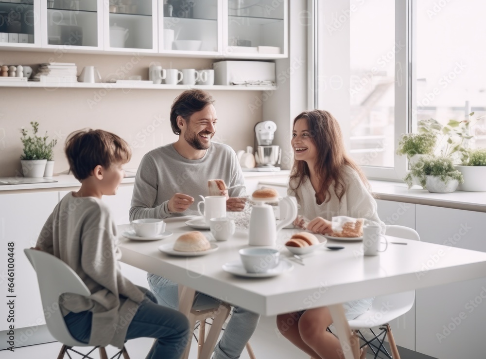 Father eating with his daughter