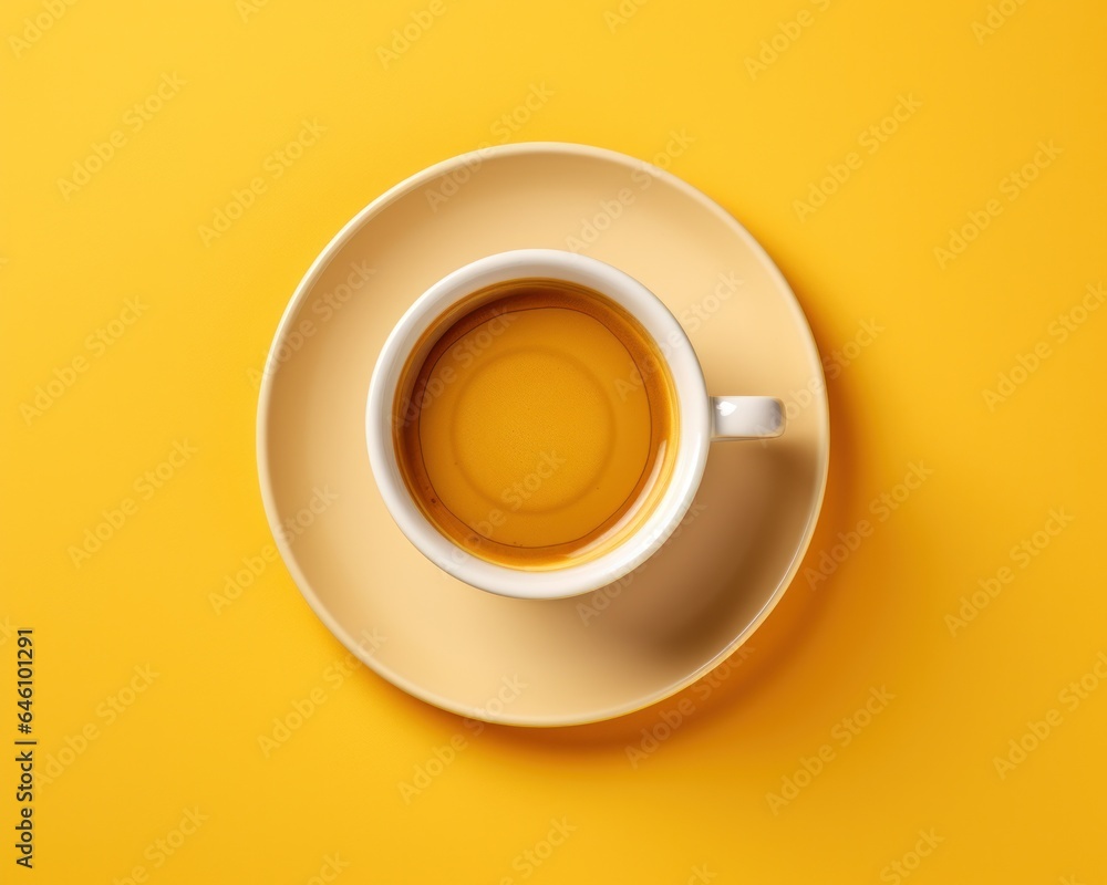 Coffee time concept in yellow colors