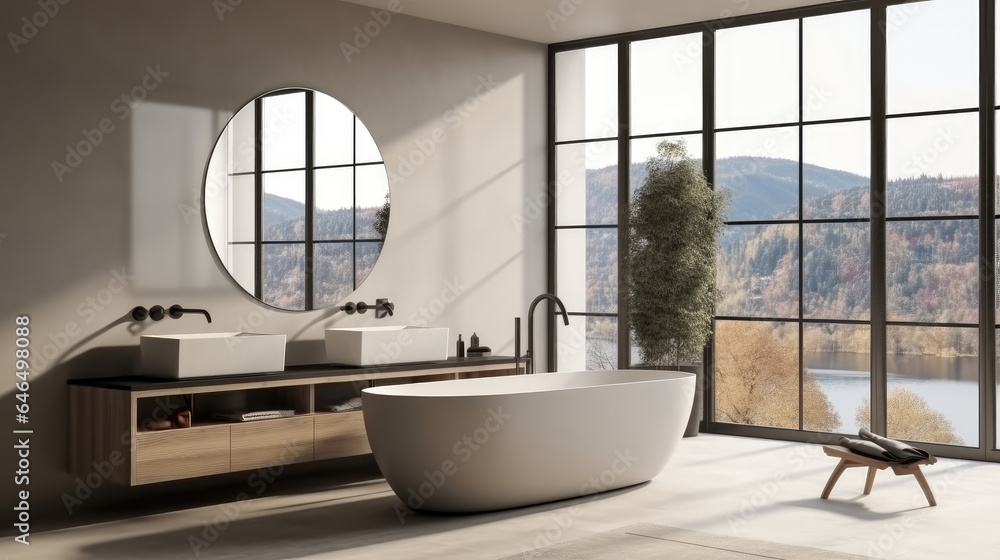 Contemporary interior of a bathroom, Modern Bathroom.