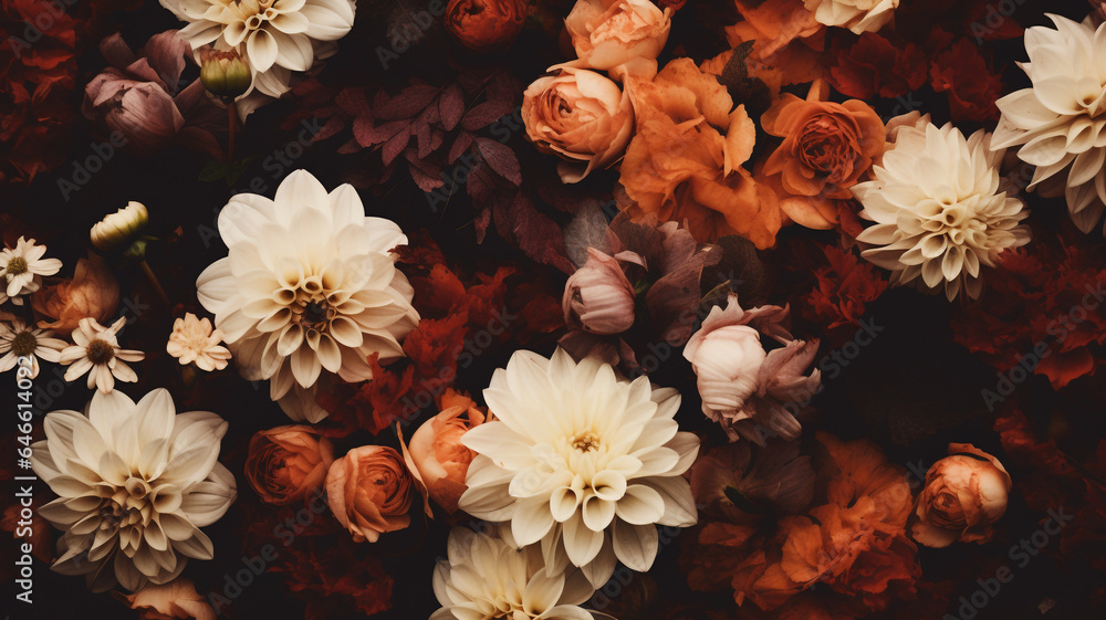 Beautiful autumn flower patterns - Floral background