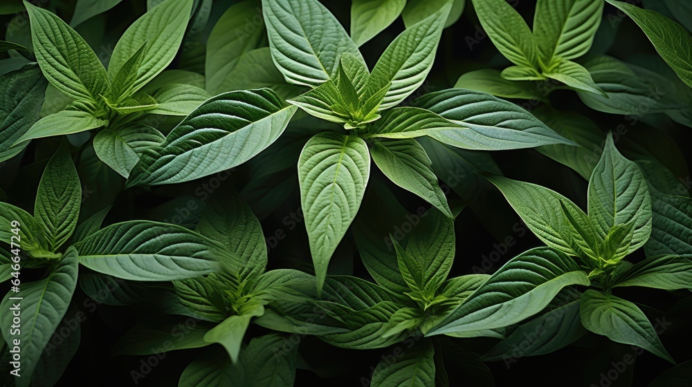 Green Leaves Pattern Background, Natural green leaves background texture.