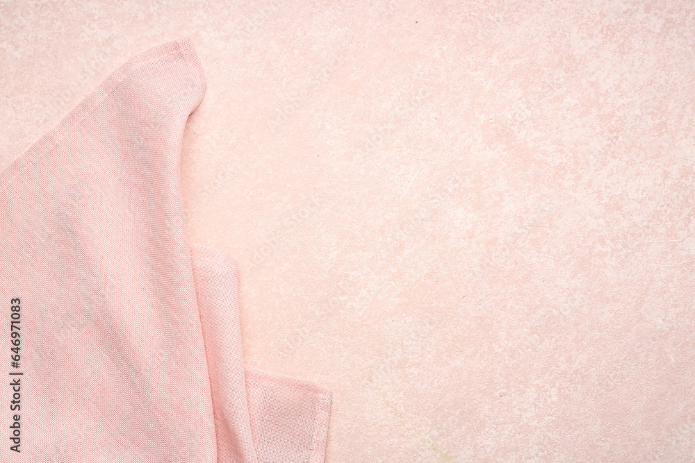 Cotton napkin on color background