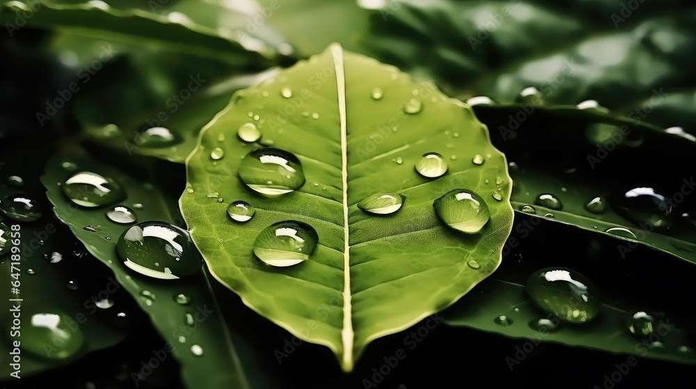 Bio Circular Green Economy concept, Green leaf with water droplet for decrease CO2, Carbon credit to