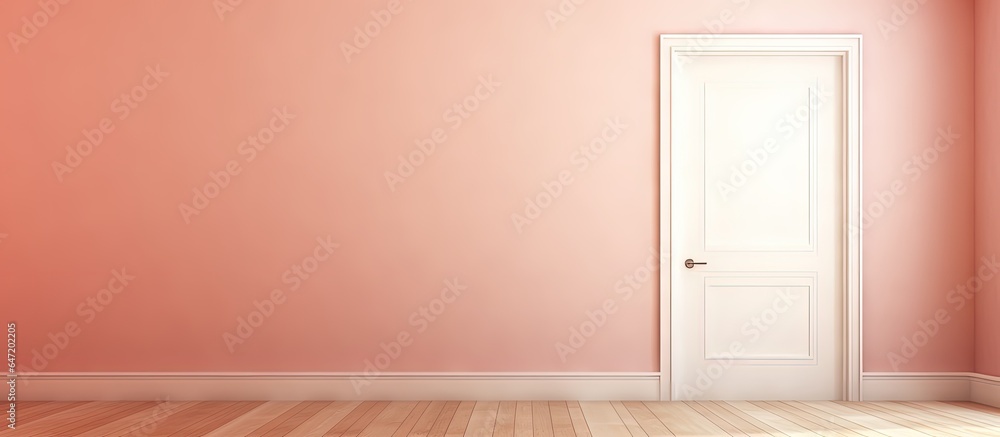 Background of an empty room in a home with a blurred window and door