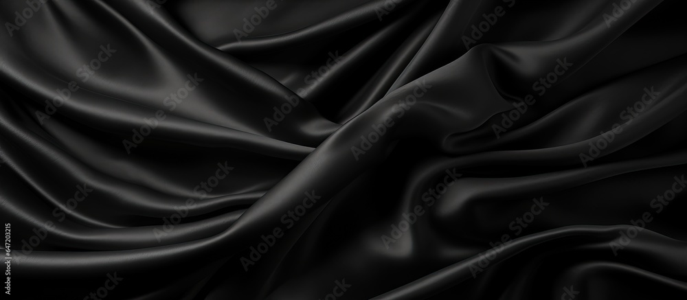 Closeup of black fabric texture pattern design or abstract background