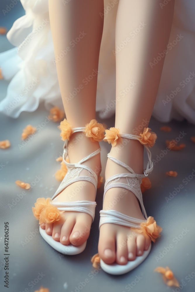 A Pair of exquisite and beautiful female feet.