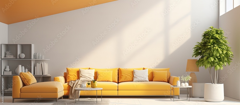 Bright modern interiors depicted in a