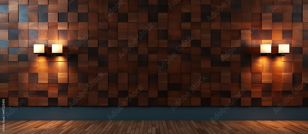 a wooden wall with a checker pattern and side light