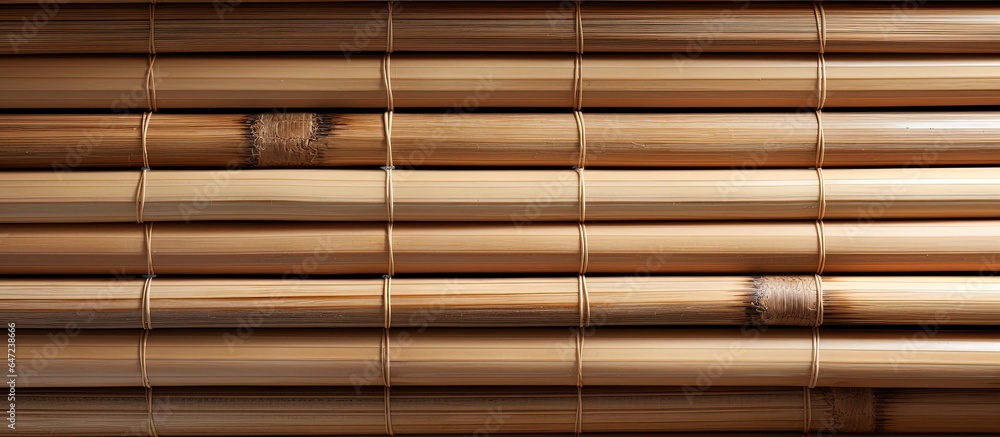 Closing bamboo blind with symmetrical front face