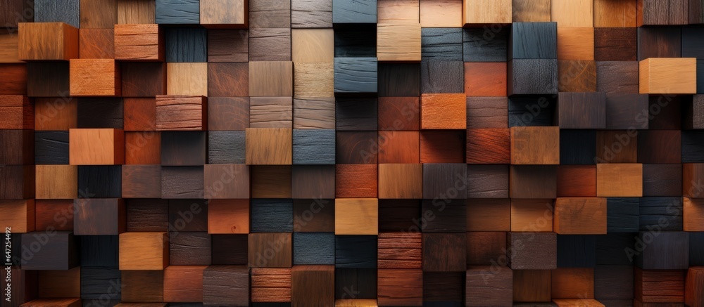 block pattern background with wooden texture